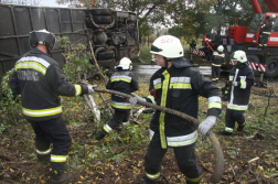 Faágat raknak távolabb a tűzoltók