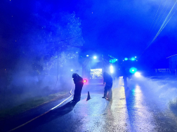 a kigyulladt épület oltása