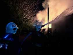 a kigyulladt épület oltása