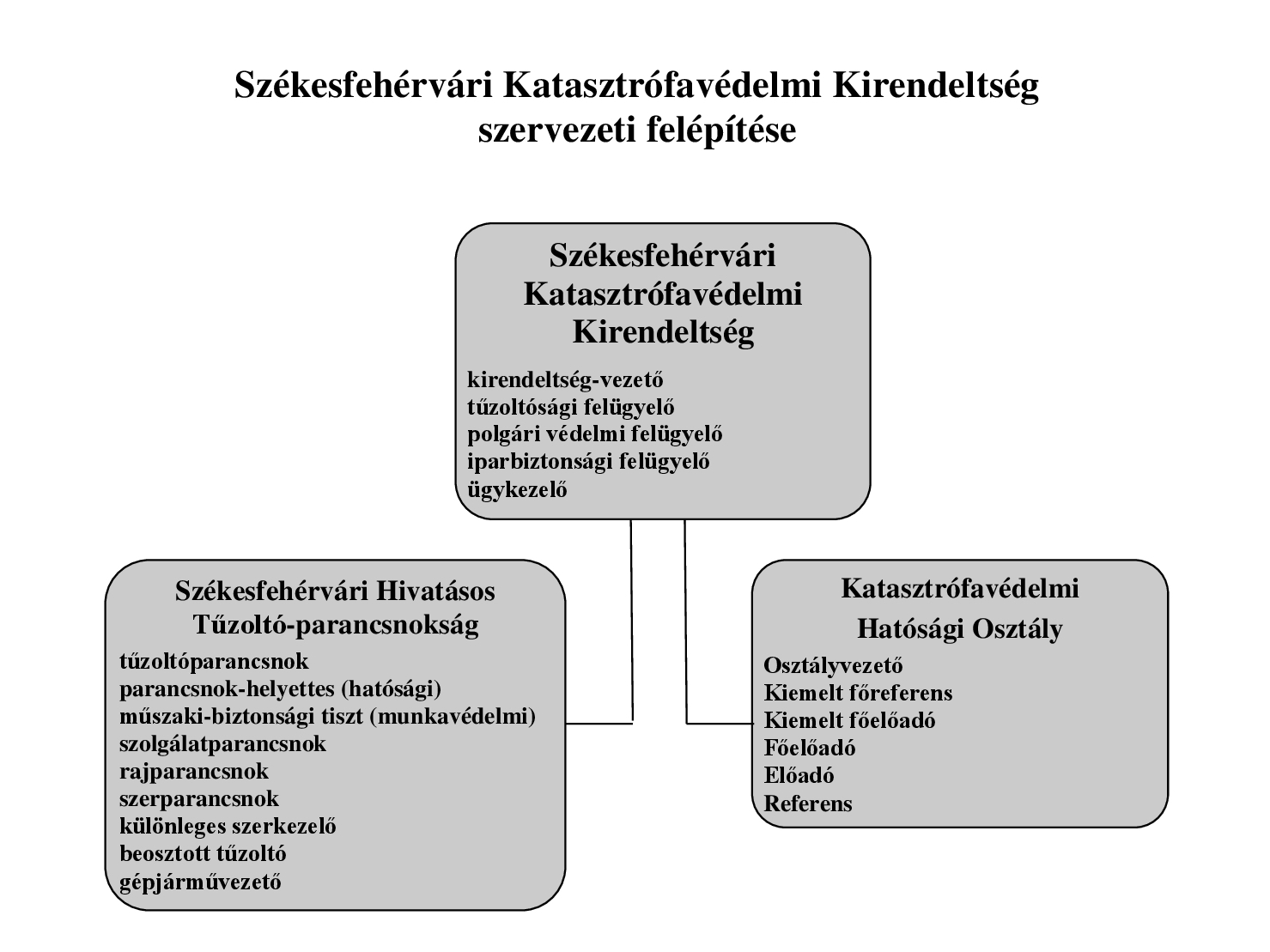 A katasztrófavédelmi kirendeltség szervezeti felépítése